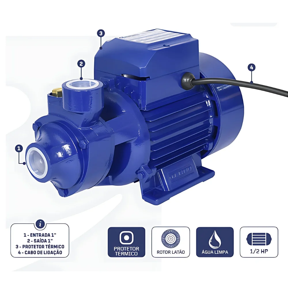 Motobomba Periferica 1/2HP 1800L/H 110V 370W Chiaperini CH 05-BP2