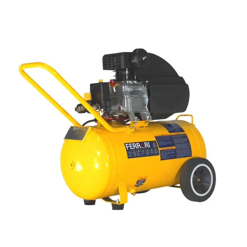 Motocompressor de Ar Mega Air 2HP 50 Litros 115 Libras com Rodizio 10PCM 220V Ferrari CFC10/50L