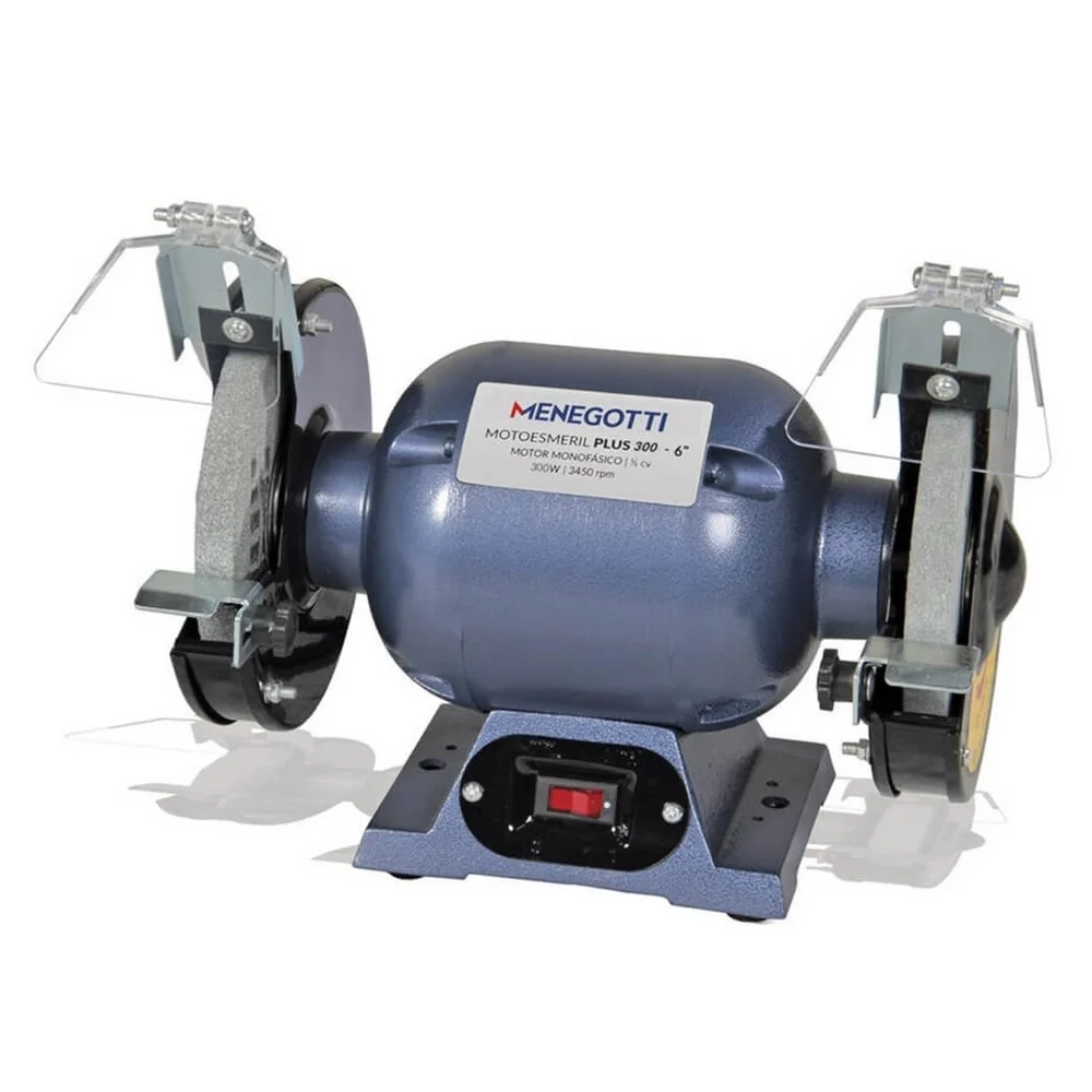 Motoesmeril de Bancada 6" Bivolt 300W Menegotti PLUS 300