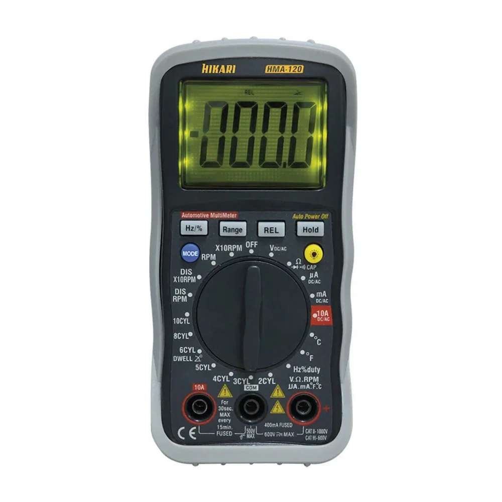 Multimetro Automotivo 600V AC/DC CAT.II 1000V 10A-40M OHMS Hikari HMA-120
