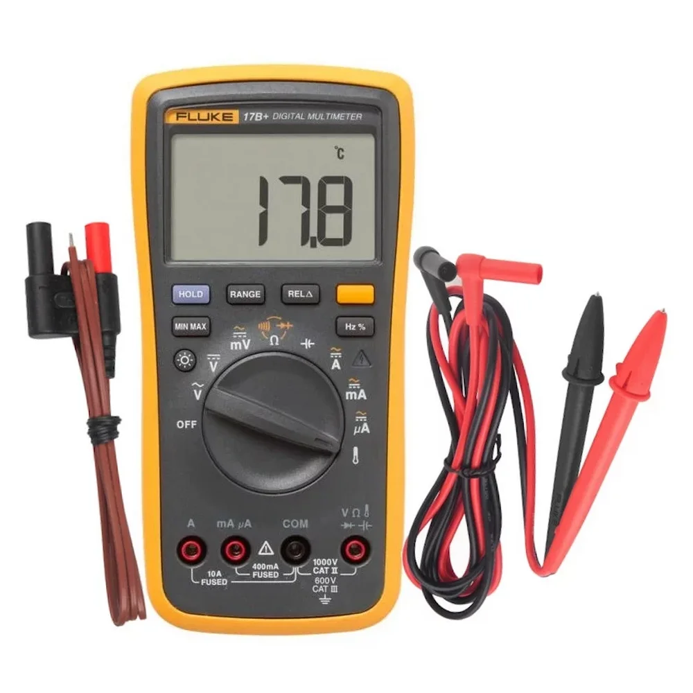Multimetro Digital 1000V AC/DC CAT.III 10A-40M OHMS Fluke 17B+