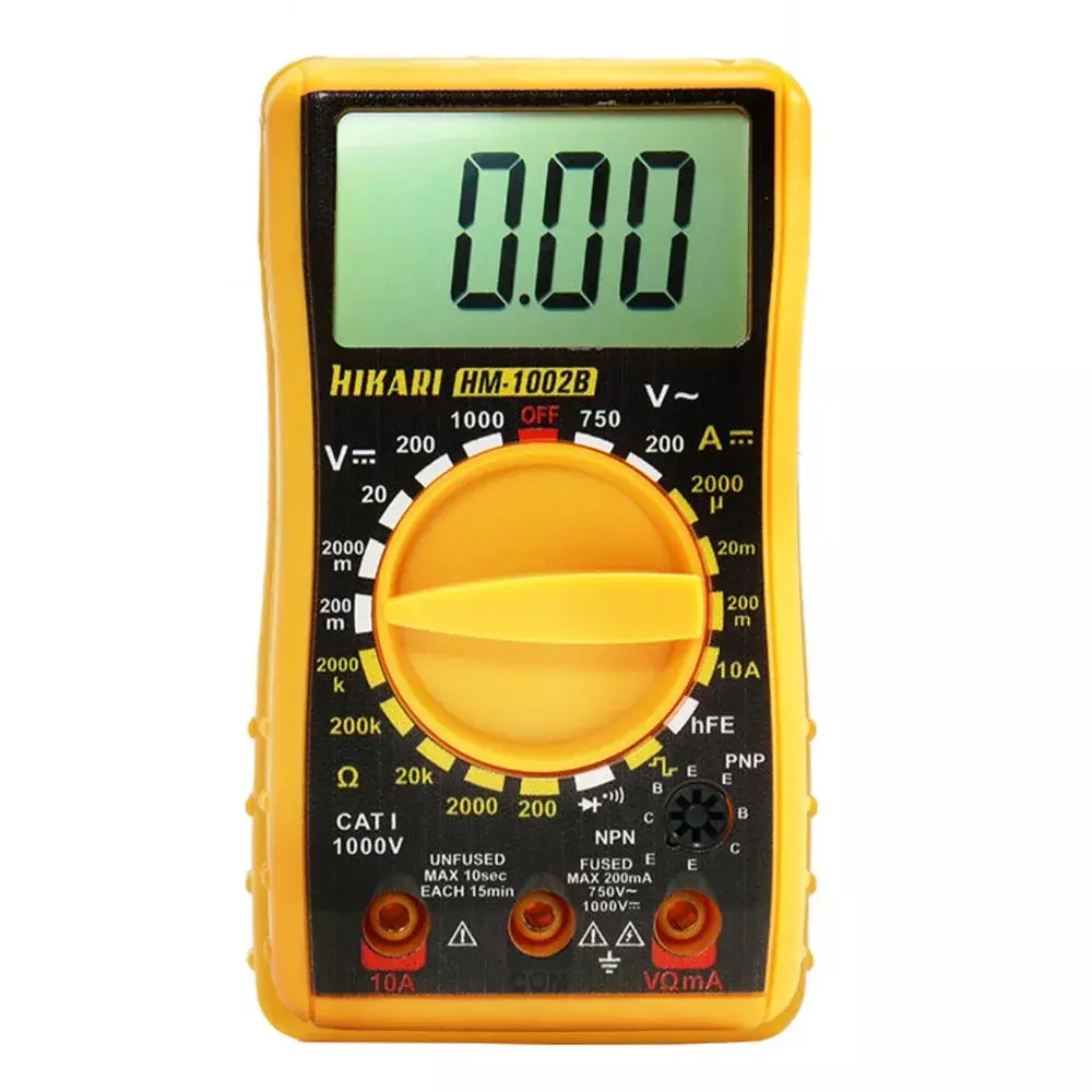 Multimetro Digital 750V AC 1000V DC CAT.I 10A-2000K OHMS Hikari HM-1002B