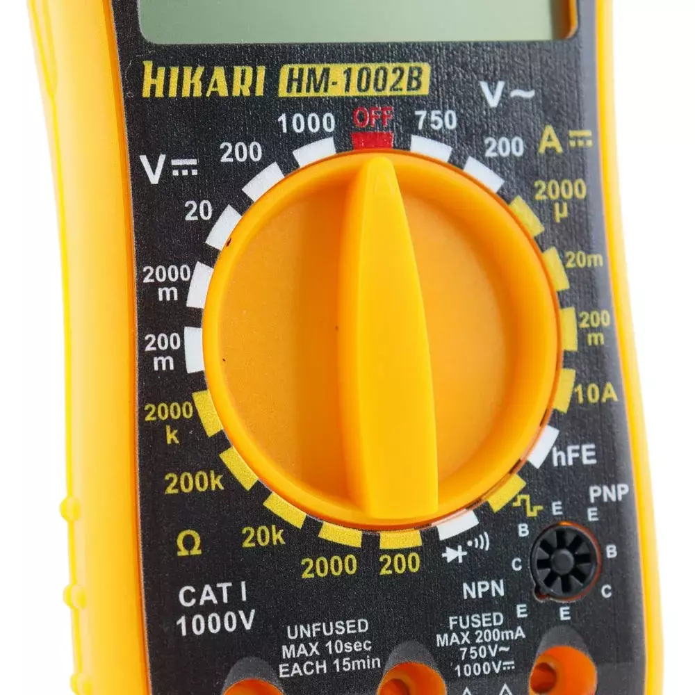 Multimetro Digital 750V AC 1000V DC CAT.I 10A-2000K OHMS Hikari HM-1002B