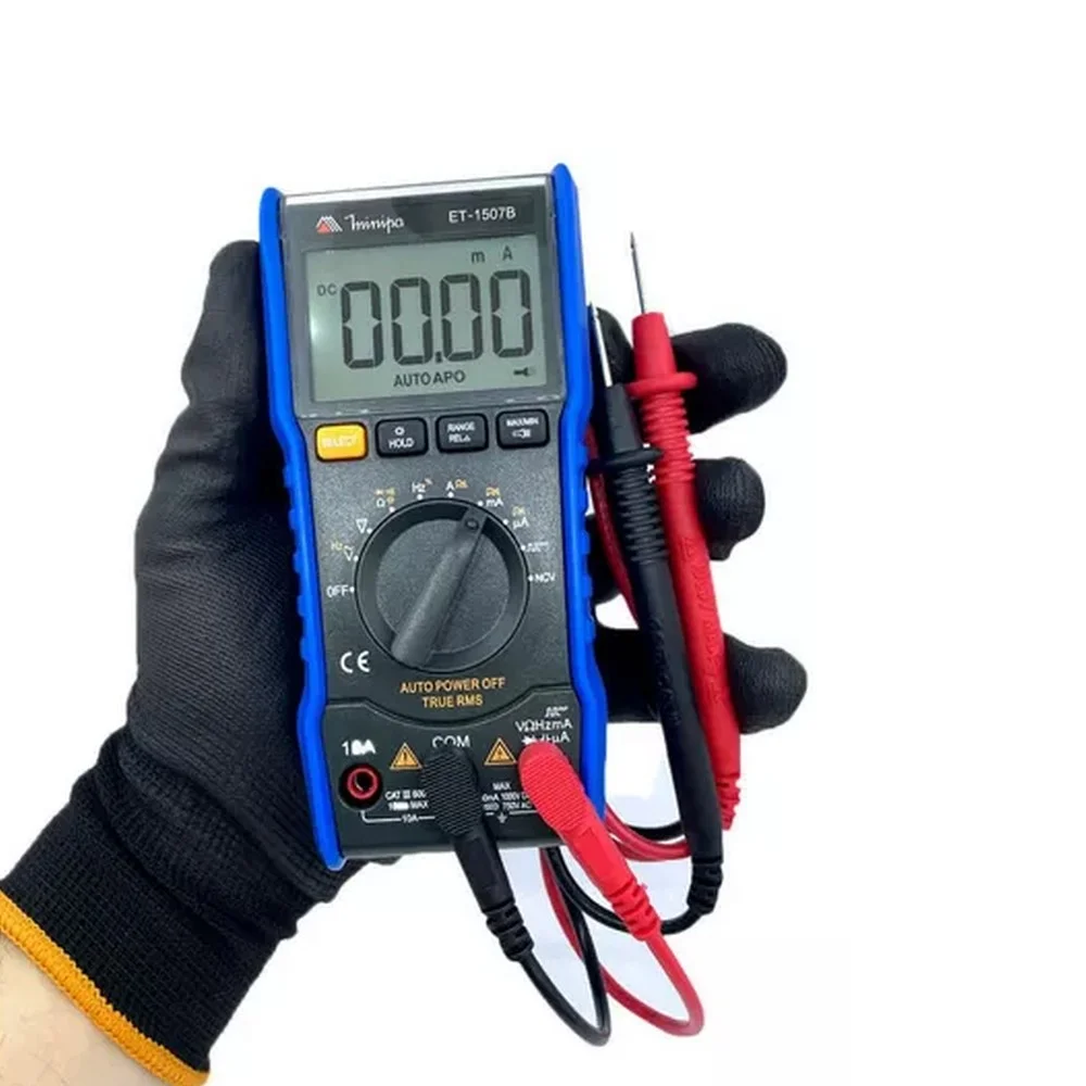 Multimetro Digital 750V AC 1000V DC CAT.III 600V 10A-40M OHMS Minipa ET-1507B
