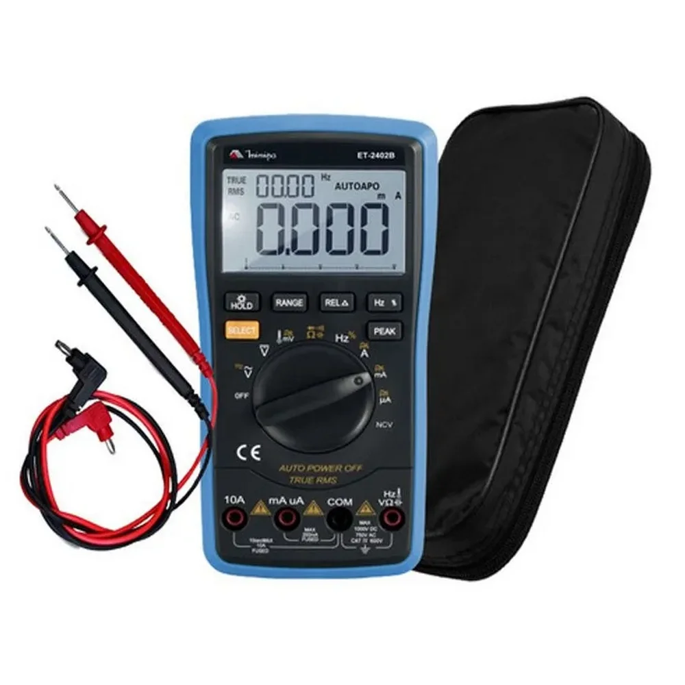 Multimetro Digital 750V AC 1000V DC CAT.IV 600V 10A-20M OHMS Minipa ET2402B