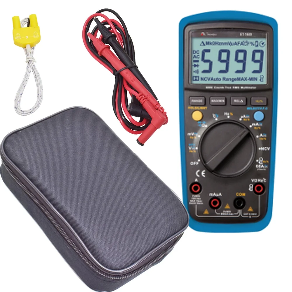 Multimetro Digital True Rms 750V AC 1000V DC CAT.III 600V 10A-60M OHMS Minipa ET1649