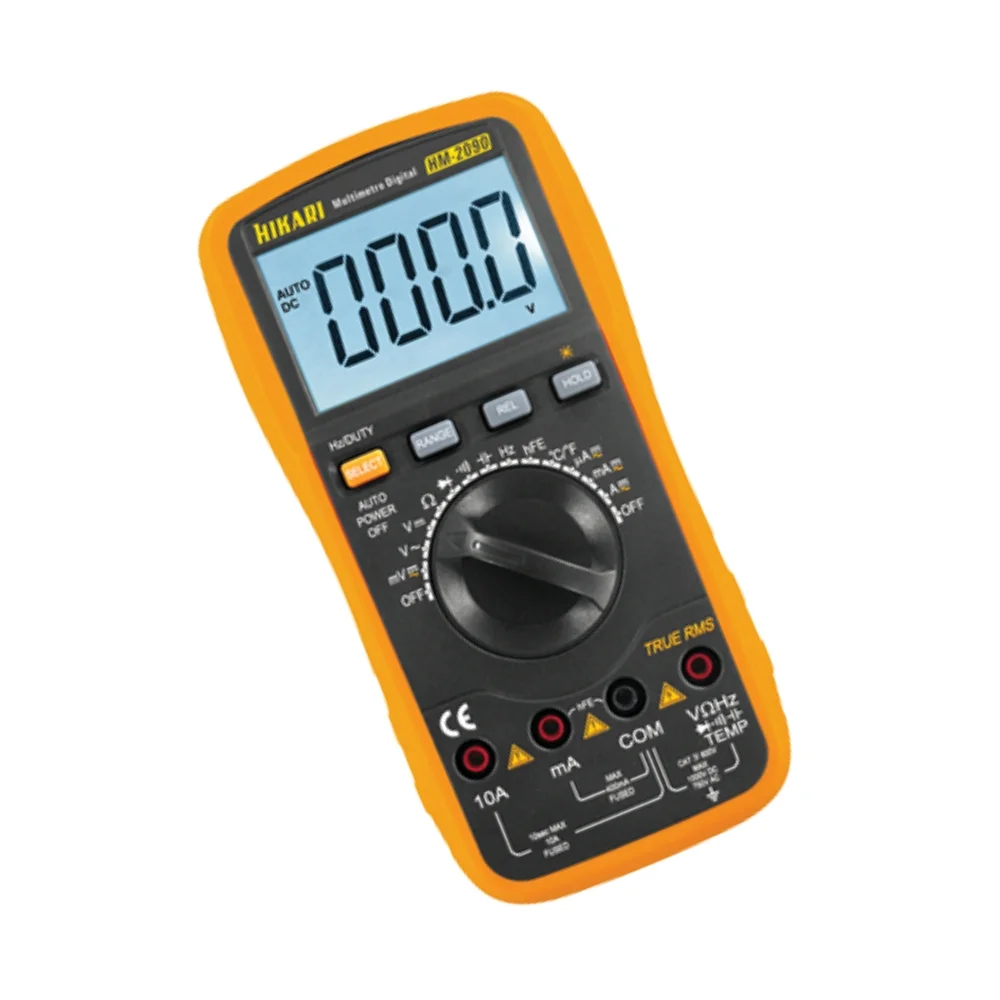 Multimetro Digital True RMS 750V AC 1000V DC CAT.IV 600V 10A-40M OHMS Hikari HM-2090
