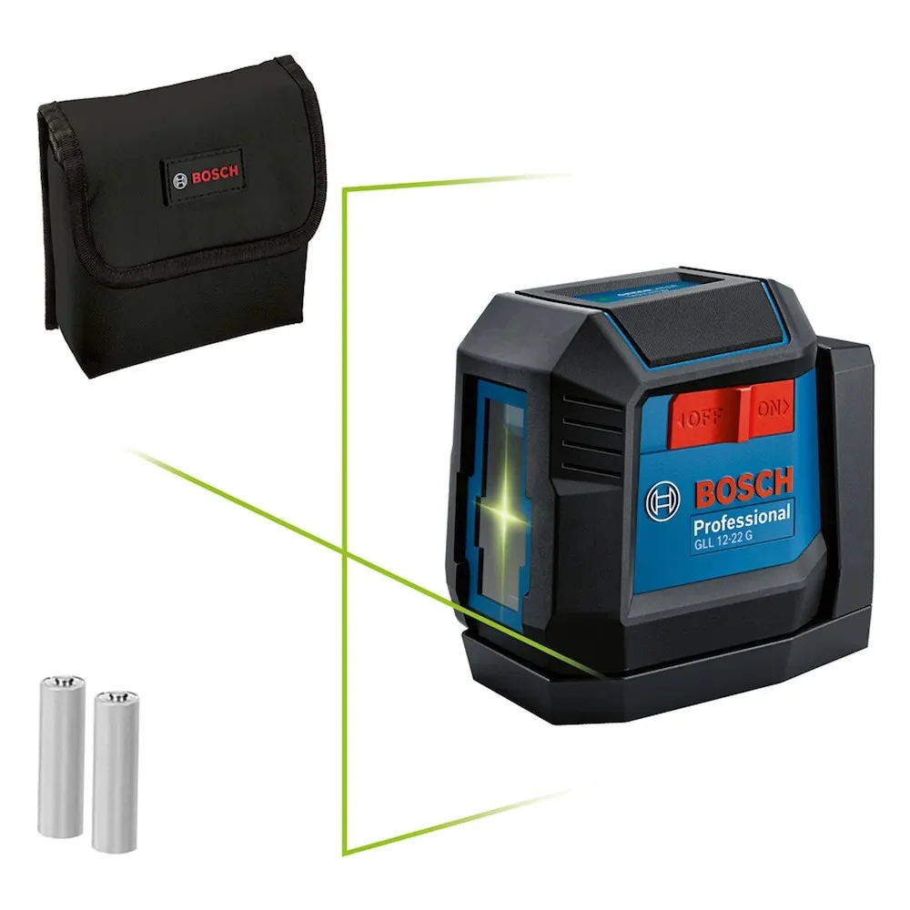 Nivel a Laser de 2 Linhas Verdes 12M Bosch GLL 12-22 G LI