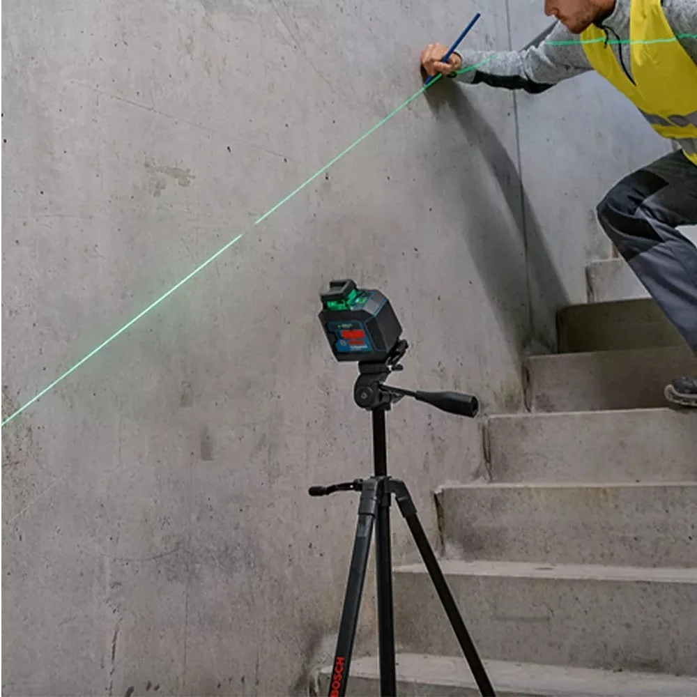 Nivel a Laser de 2 Linhas Verdes Automatico com Tripe 10M Bosch GLL 2-20G+BT150