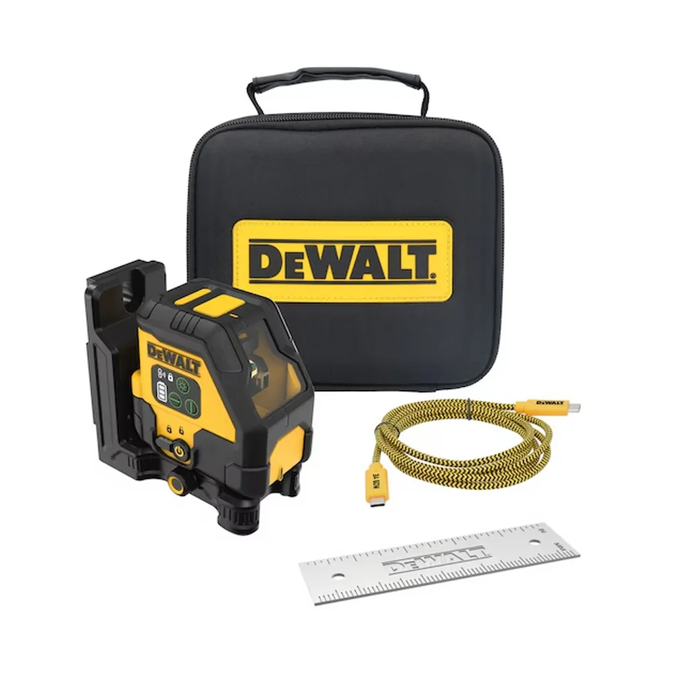 Nivel a Laser de 2 Linhas Verdes Automatico Recarregavel com Maleta 45M Dewalt DCLE14201GB