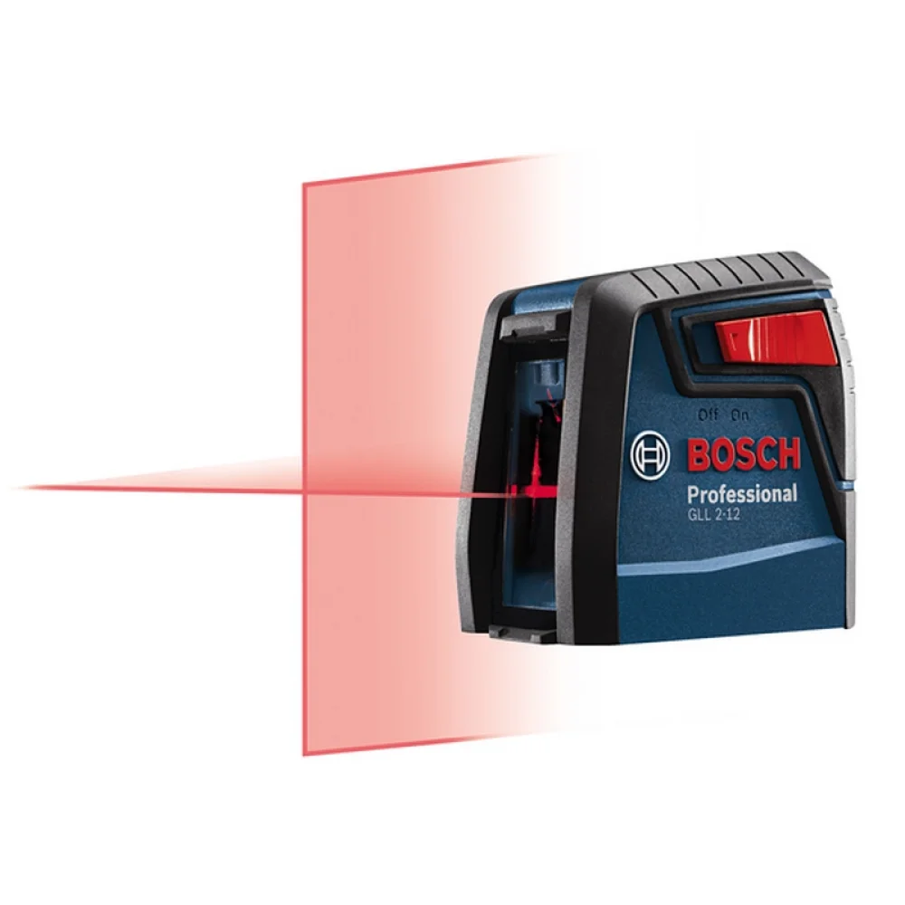 Nivel a Laser de 2 Linhas Vermelhas Automatico com Bolsa e Suporte 12M Bosch GLL 2-12