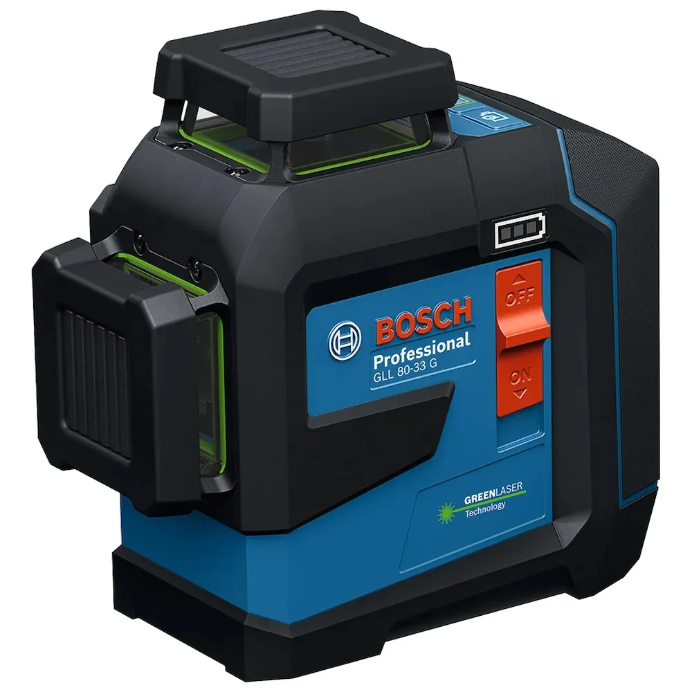 Nivel a Laser de 3 Linhas Verdes Automatico 160M Bosch GLL 80-33G