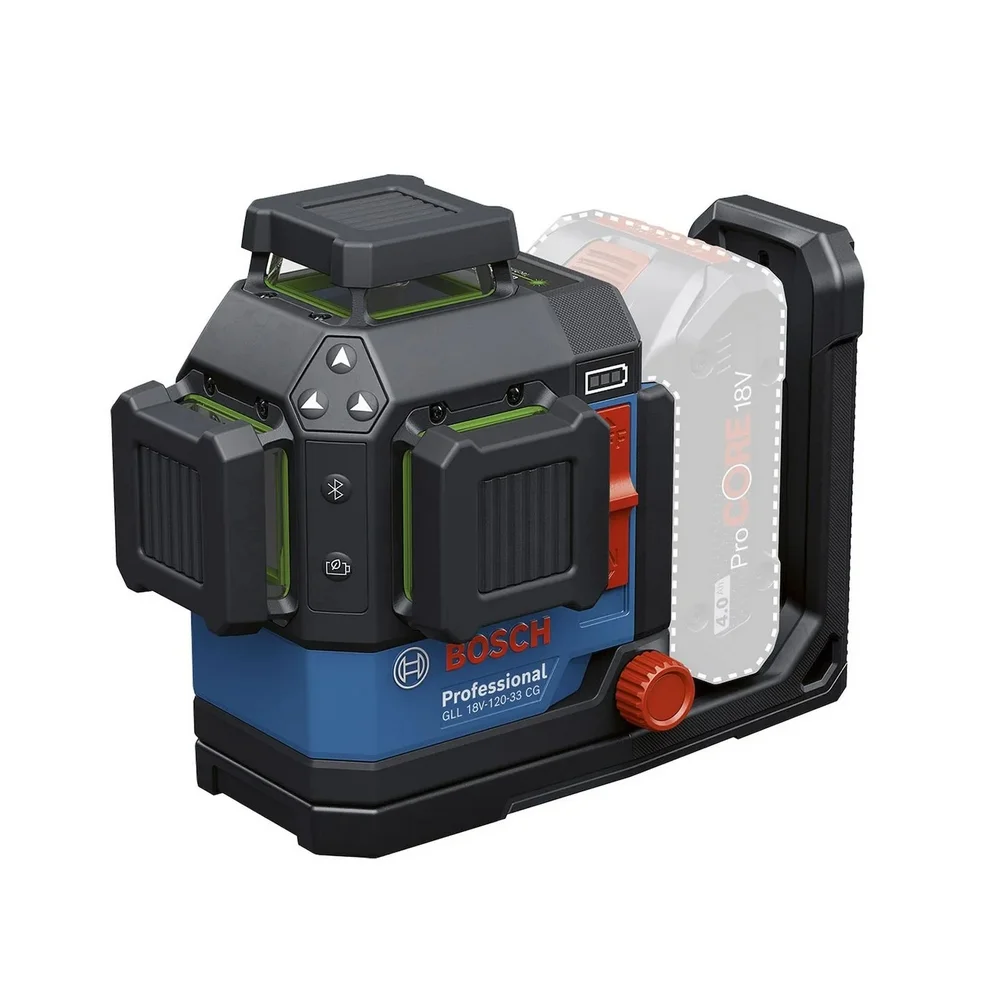Nivel a Laser de 3 Linhas Verdes Automatico com Maleta e Acessorios 120M Bosch GLL18V 120-33CG