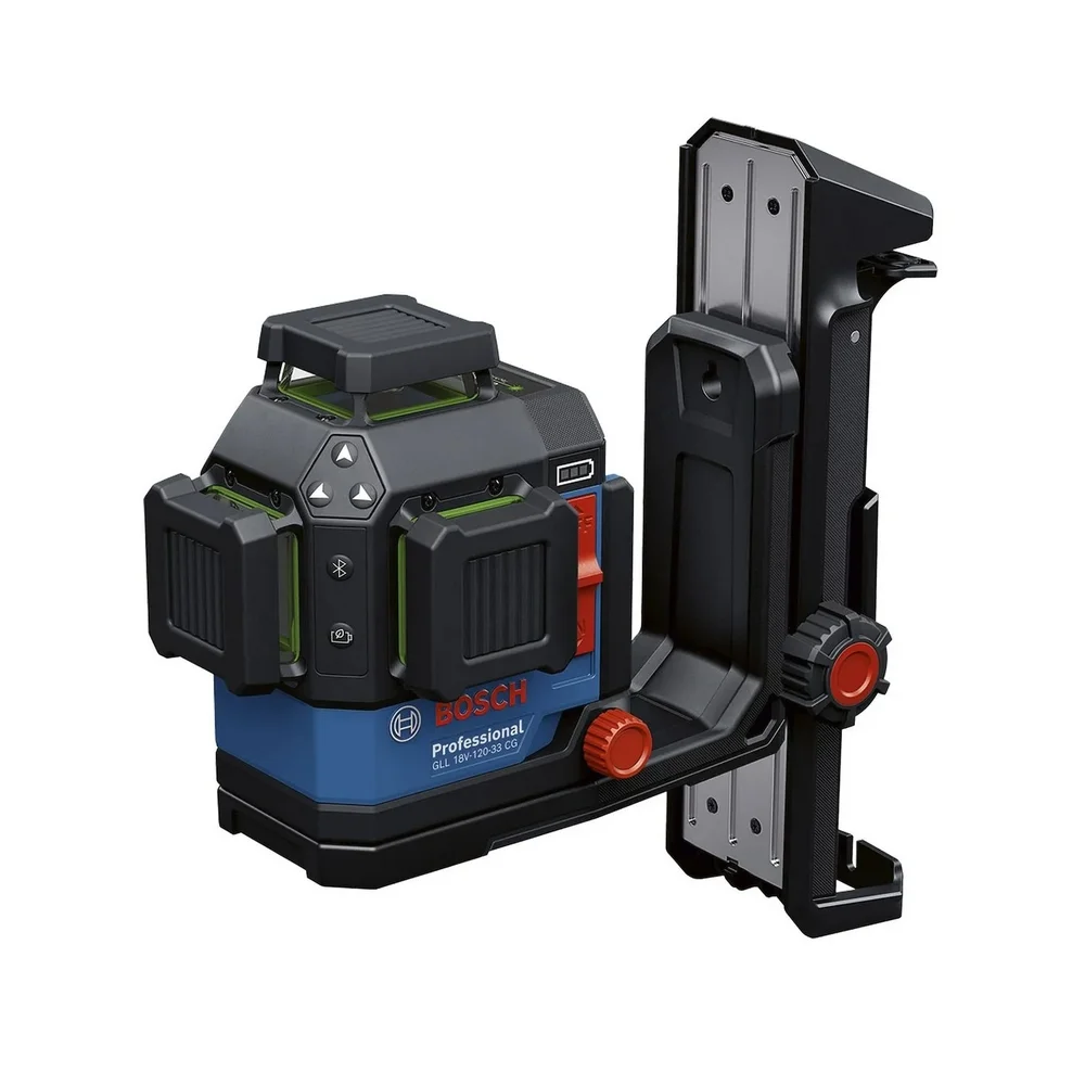 Nivel a Laser de 3 Linhas Verdes Automatico com Maleta e Acessorios 120M Bosch GLL18V 120-33CG