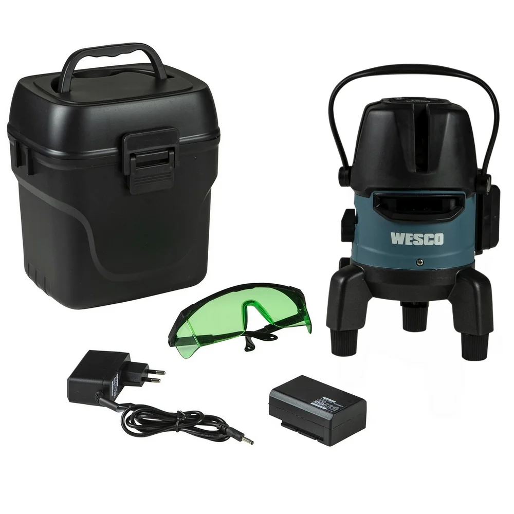 Nivel a Laser de 5 Linhas Verdes Automatico com Bolsa e Acessorios 10M Wesco WS8911K