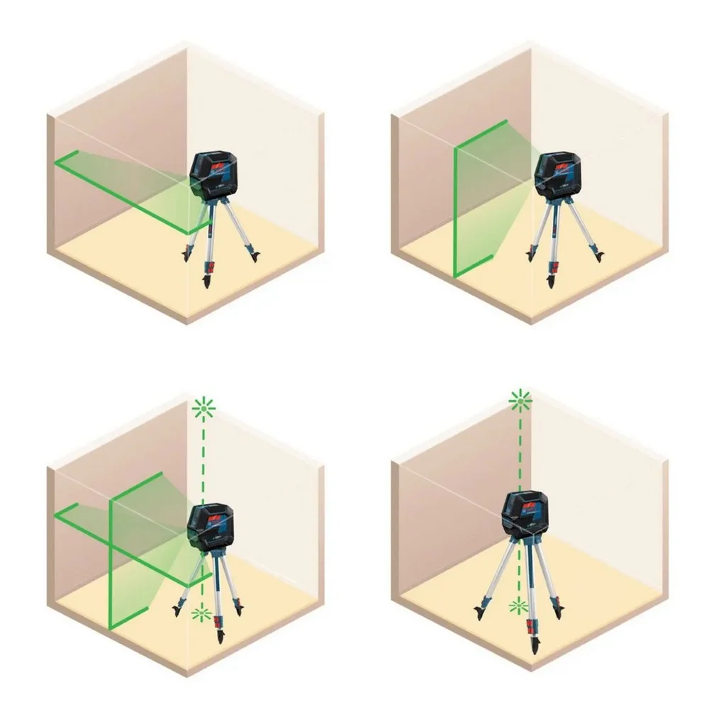 Nivel a Laser de Pontos e Linhas Cruzadas Verdes com Tripe 50M Bosch GCL 2-50 G