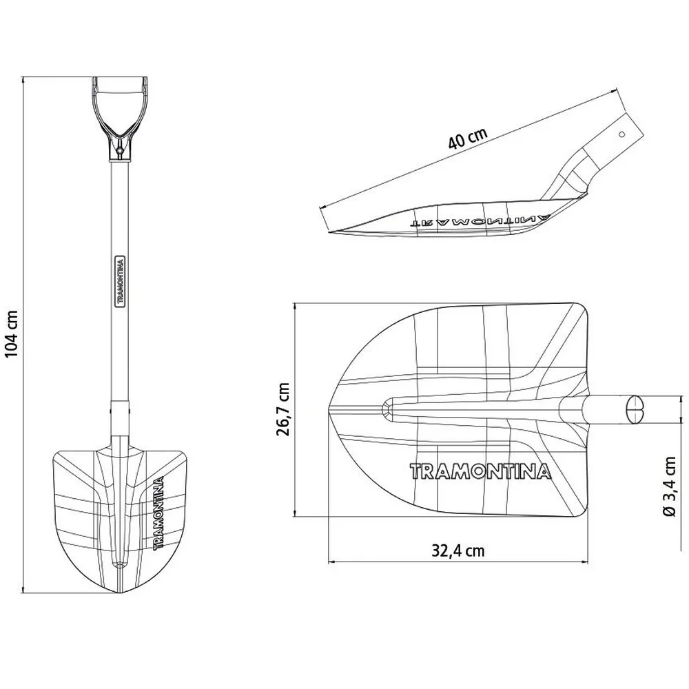Pa de Bico com Cabo Y de Madeira Punho Plastico 330X260MM Tramontina 77459/444