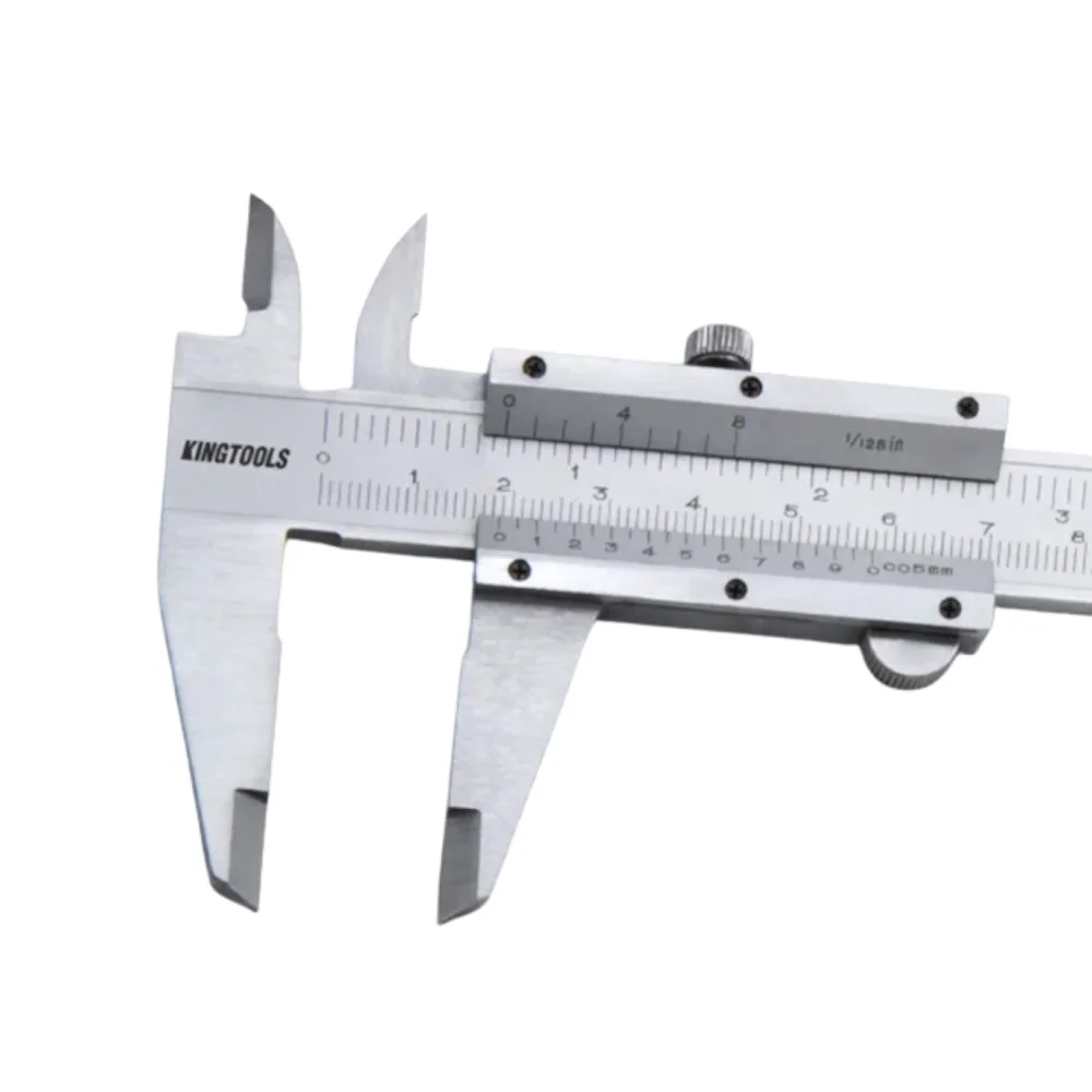 Paquimetro Universal Aco Carbono Graduacao 0,05MM-1/128" 200MM-8" Kingtools 500200