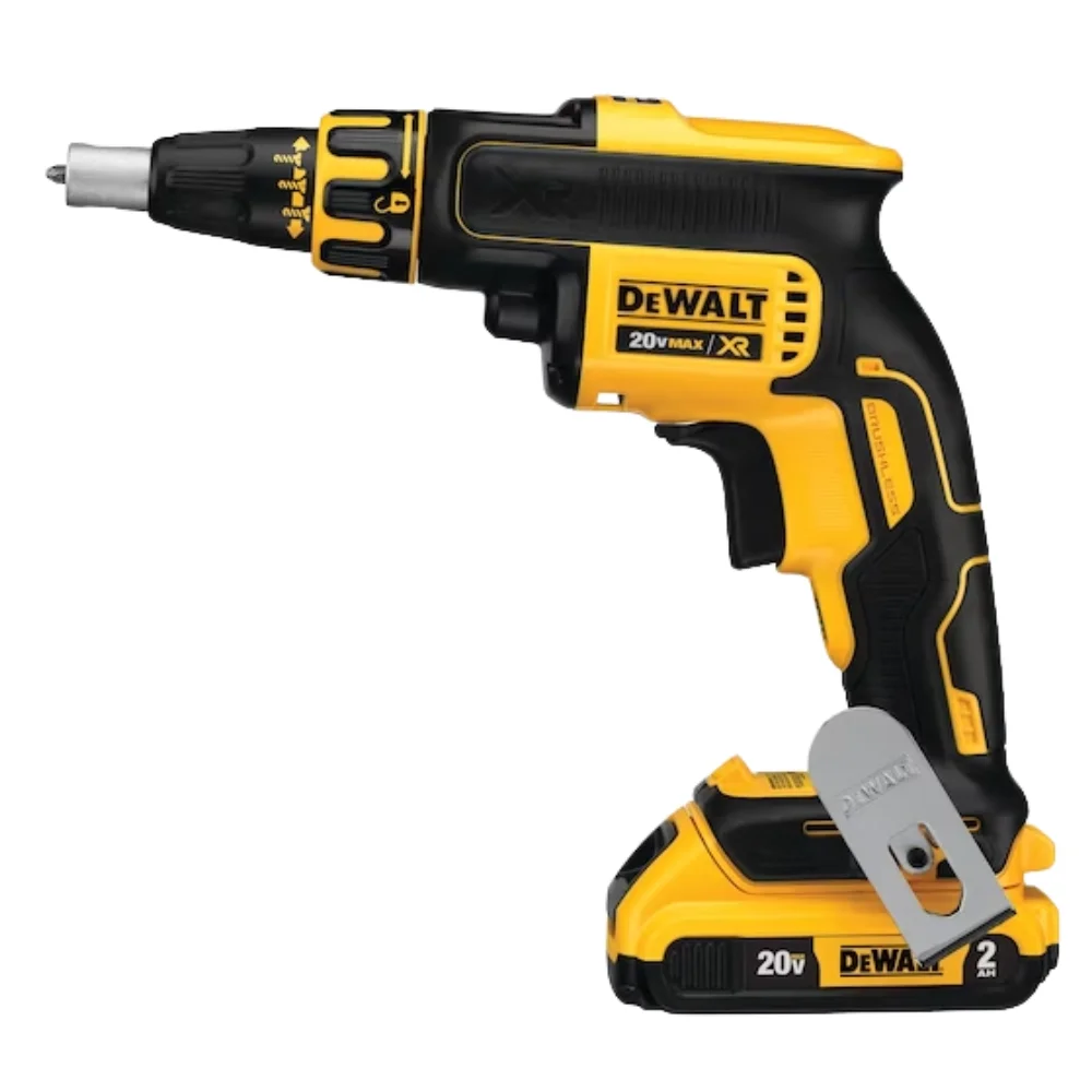 Parafusadeira a Bateria 20V Gesso e Drywall Brushless com Bolsa Carregador e 2 Baterias 2AH 1/4" 110V Dewalt DCF620D2-BR