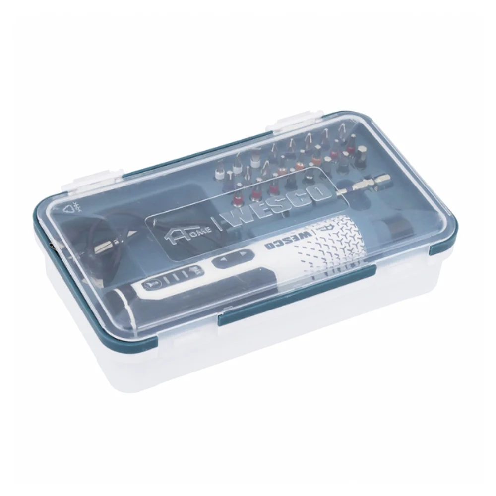 Parafusadeira a Bateria 3,6V Home Com 27 Acessorios e Cabo USB 1/4" Wesco WS2001