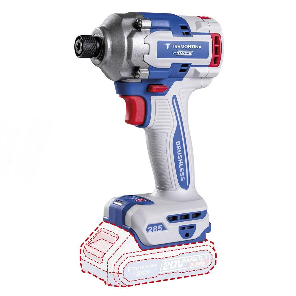 Parafusadeira de Impacto a Bateria 20V Brushless 285NM Sem Carregador e Bateria 1/4" Tramontina Tota 42302/002
