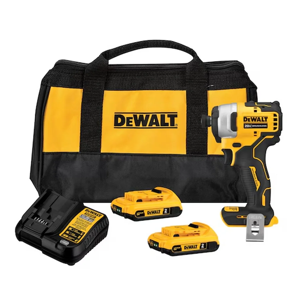 Parafusadeira de Impacto a Bateria 20V Max 192NM Brushless Bolsa Carregador e 2 Baterias 2AH 1/4" Bivolt Dewalt DCF809D2-BR