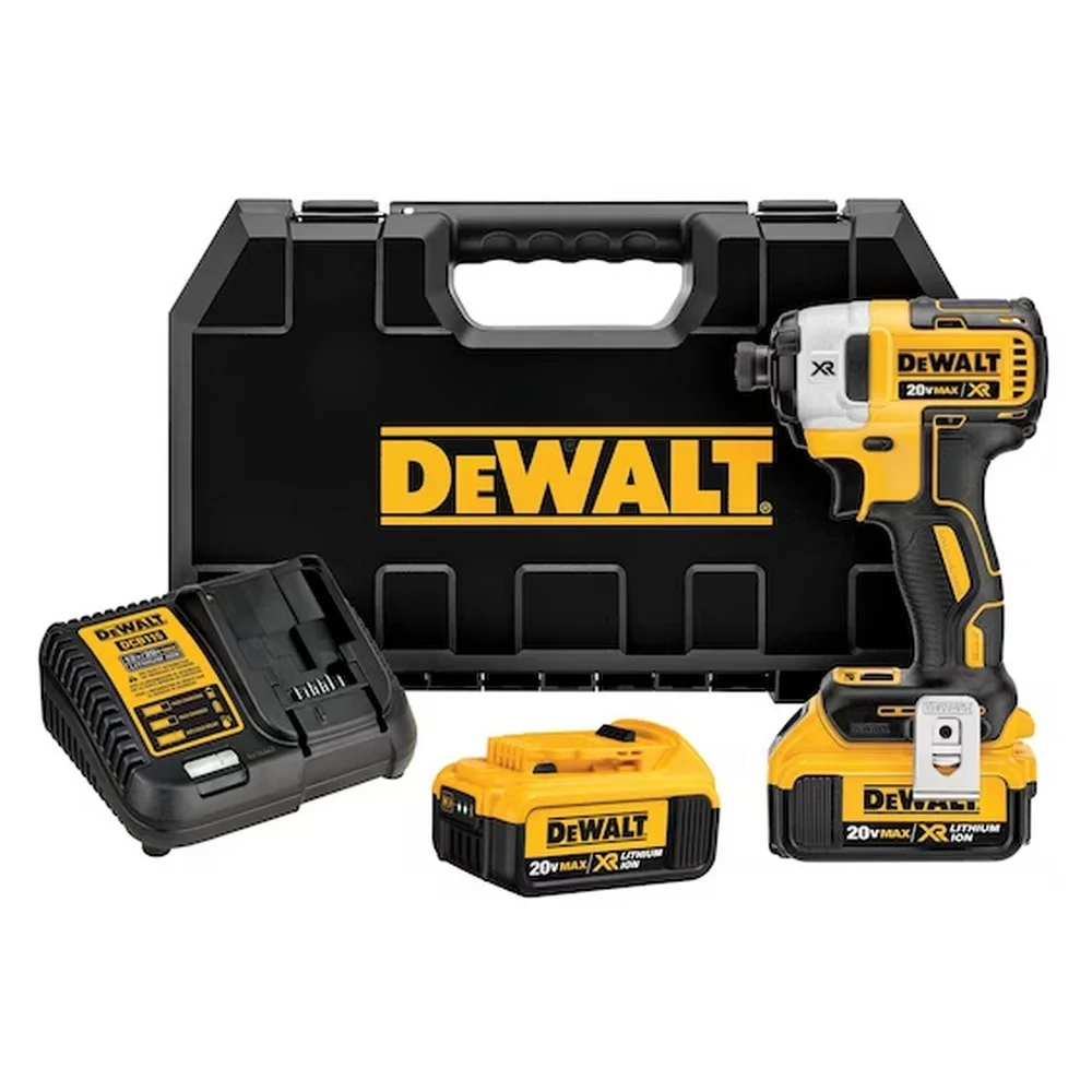 Parafusadeira de Impacto a Bateria 20V Max 205NM Brushless Maleta Carregador e 2 Baterias 4AH 1/4" 110V Dewalt DCF887M2-BR
