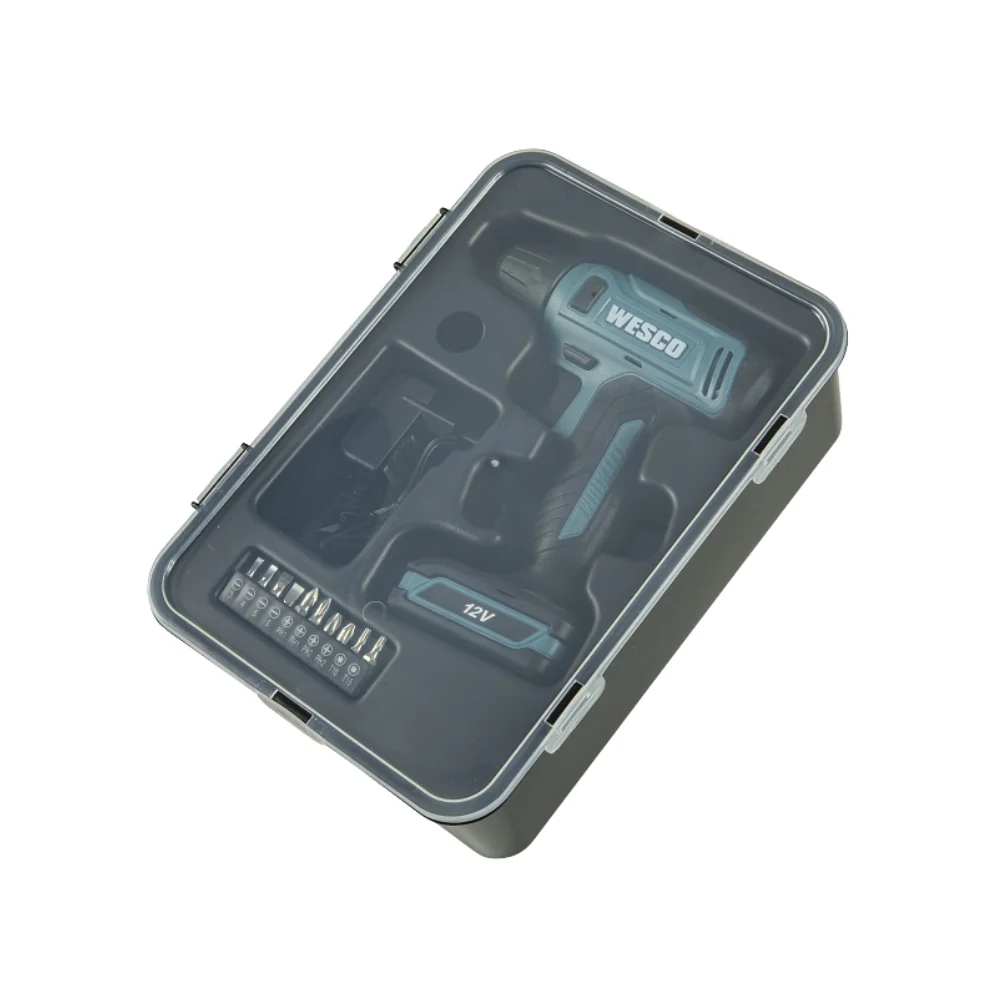 Parafusadeira Furadeira a Bateria 12V Com Maleta Carregador 1 Bateria 1,3AH e Acessorios 3/8" Bivolt Wesco WS2555K