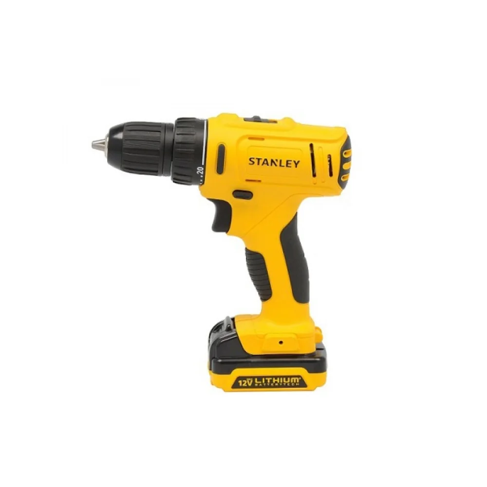 Parafusadeira Furadeira a Bateria 12V Com Maleta Carregador e 2 Baterias 1,5AH 3/8" Bivolt Stanley SCD121S2K-BR