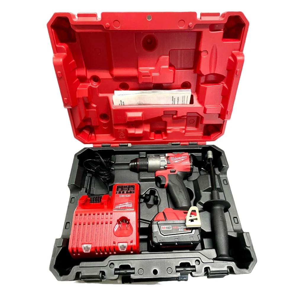 Parafusadeira Furadeira a Bateria 18V Brushless com Maleta Carregador e 1 Bateria 5AH 1/2" 220V Milwaukee 2803-159