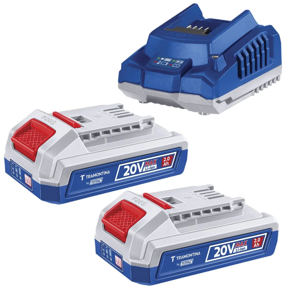 Parafusadeira Furadeira a Bateria 20V Brushless Maleta Carregador 2 Baterias 2AH 1/2" Bivolt Tramontina by Total 42301/123