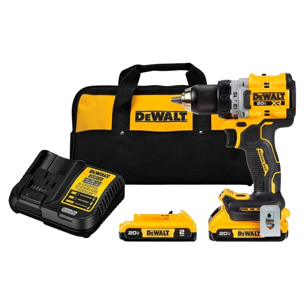 Parafusadeira Furadeira a Bateria 20V Max Brushless com Bolsa Carregador e 2 Baterias 2AH 1/2" Bivolt Dewalt DCD800D2-BR