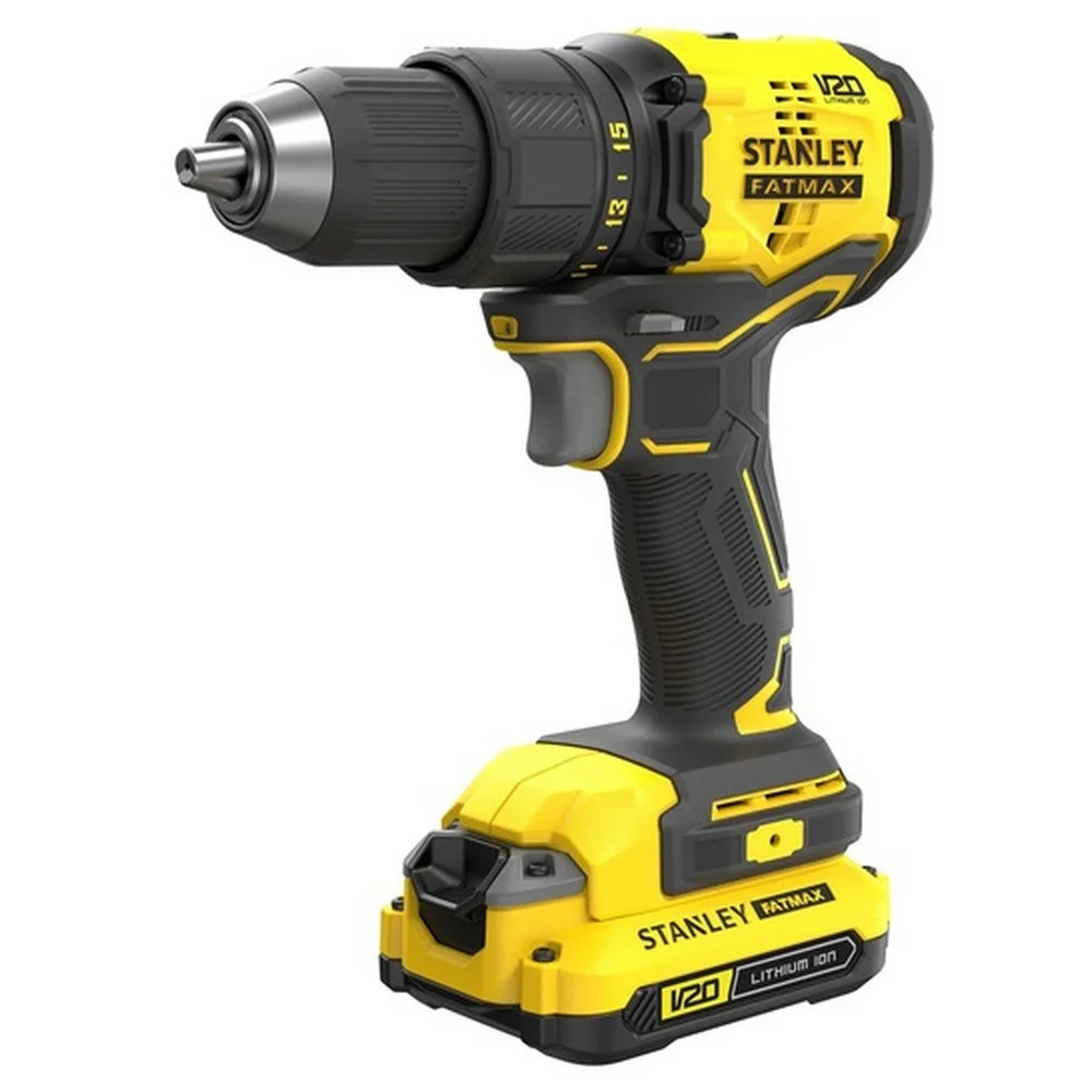 Parafusadeira Furadeira a Bateria 20V Max Brushless com Maleta Carregador e 2 Baterias 1,5AH 1/2" Bivolt Stanley SBD710C2K-BR