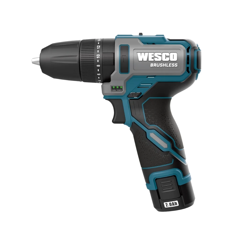 Parafusadeira Furadeira Impacto Bateria 12V Brushless com Maleta Carregador e 2 Baterias 2AH 3/8" Bivolt Wesco WS2558K2