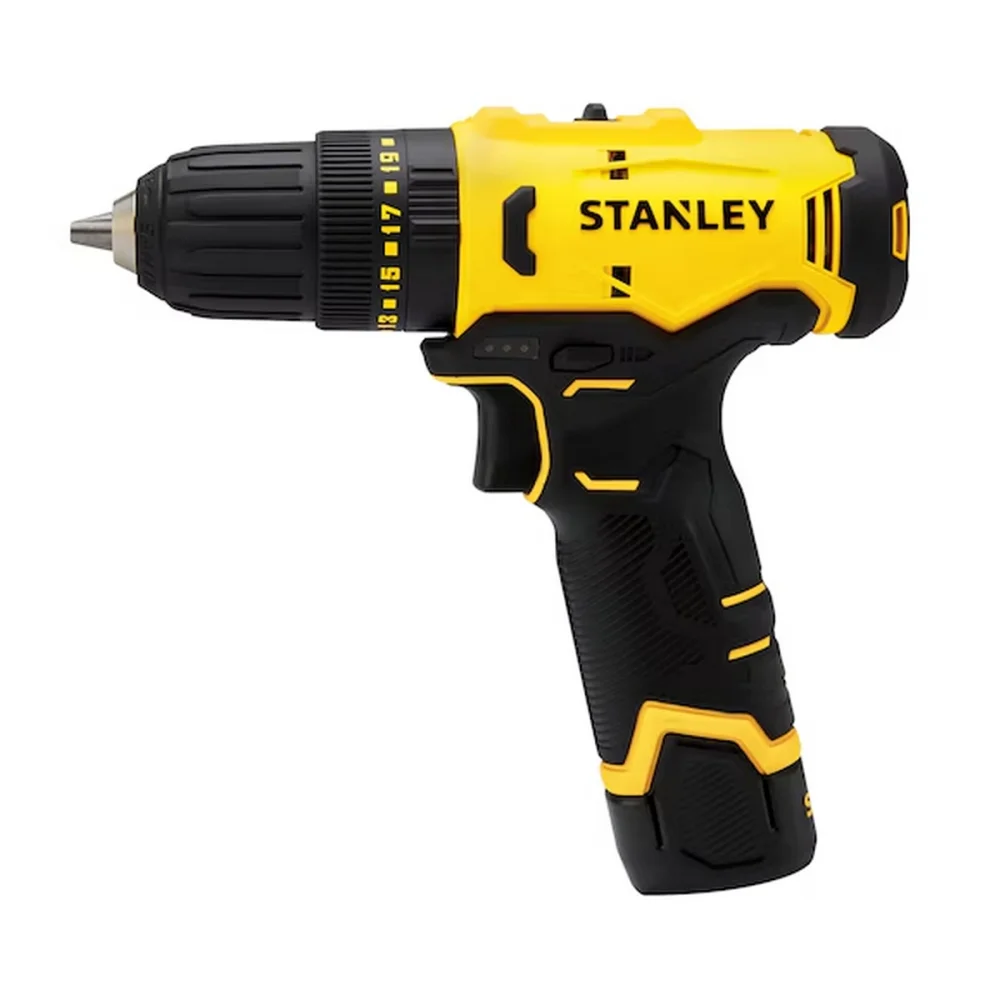 Parafusadeira Furadeira Impacto Bateria 12V Com Maleta Carregador e 2 Baterias 2AH 3/8" Bivolt Stanley SCH10D2K-BR