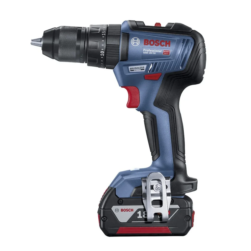 Parafusadeira Furadeira Impacto Bateria 18V Brushless com Maleta Carregador e 1 Bateria 5AH 1/2" 220V Bosch GSB 18V-50