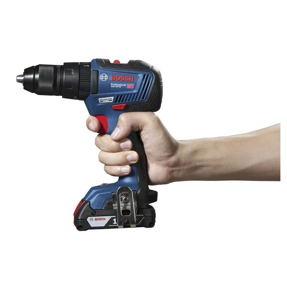 Parafusadeira Furadeira Impacto Bateria 18V Brushless com Maleta Carregador e 1 Bateria 5AH 1/2" 220V Bosch GSB 18V-50