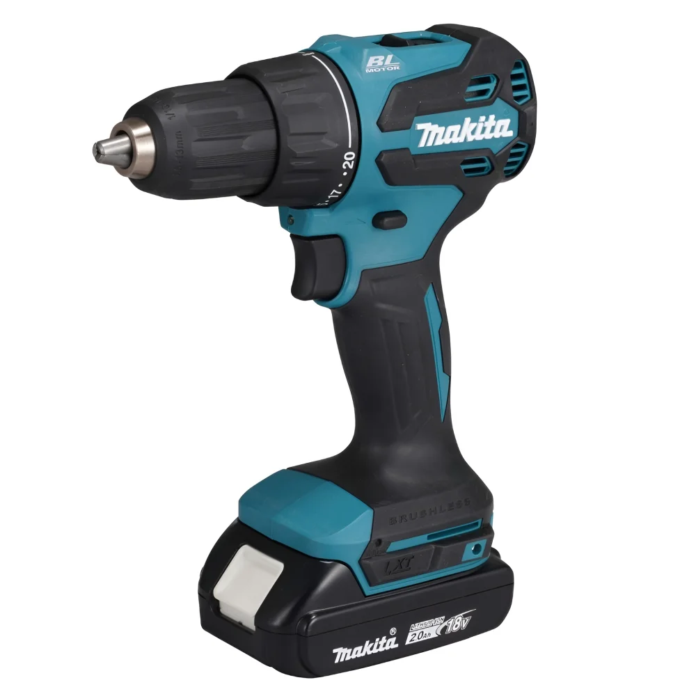 Parafusadeira Furadeira Impacto Bateria 18V Brushless com Maleta Carregador e 2 Baterias 2AH 1/2" Bivolt Makita DHP490WVE