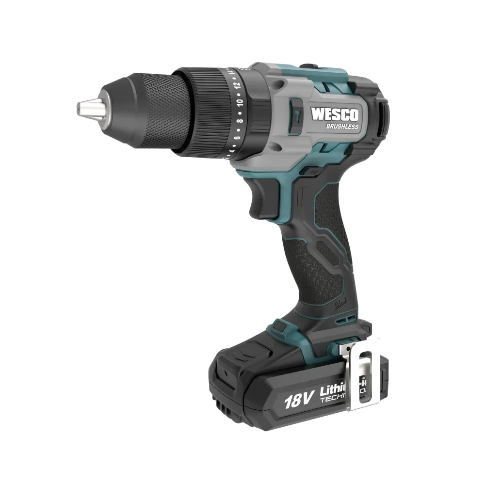 Parafusadeira Furadeira Impacto Bateria 18V Brushless com Maleta Carregador e 2 Baterias 2AH 1/2" Bivolt Wesco WS2419K2