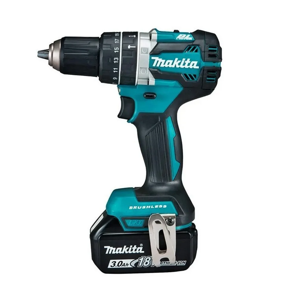 Parafusadeira Furadeira Impacto Bateria 18V Brushless com Maleta Carregador e 2 Baterias 3AH 1/2" Bivolt Makita DHP484RFE