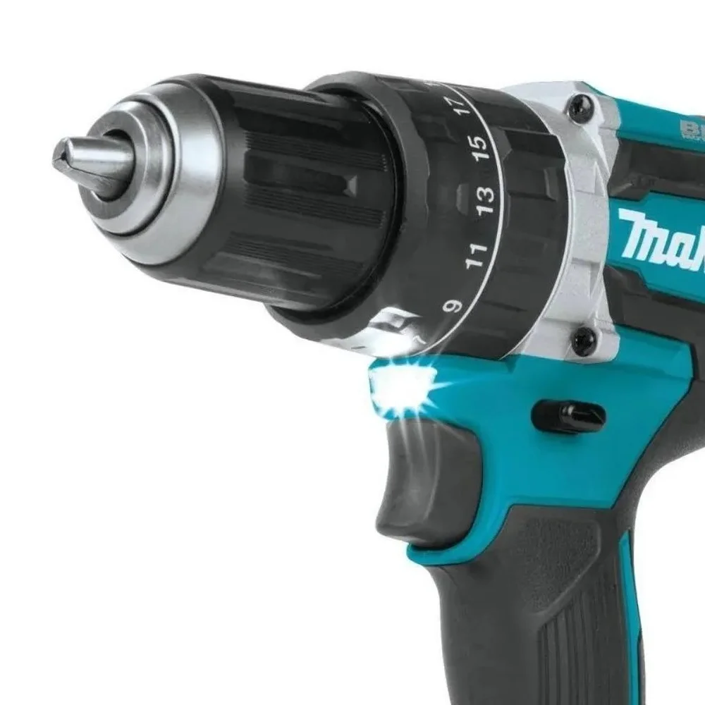 Parafusadeira Furadeira Impacto Bateria 18V Brushless com Maleta Carregador e 2 Baterias 3AH 1/2" Bivolt Makita DHP484RFE
