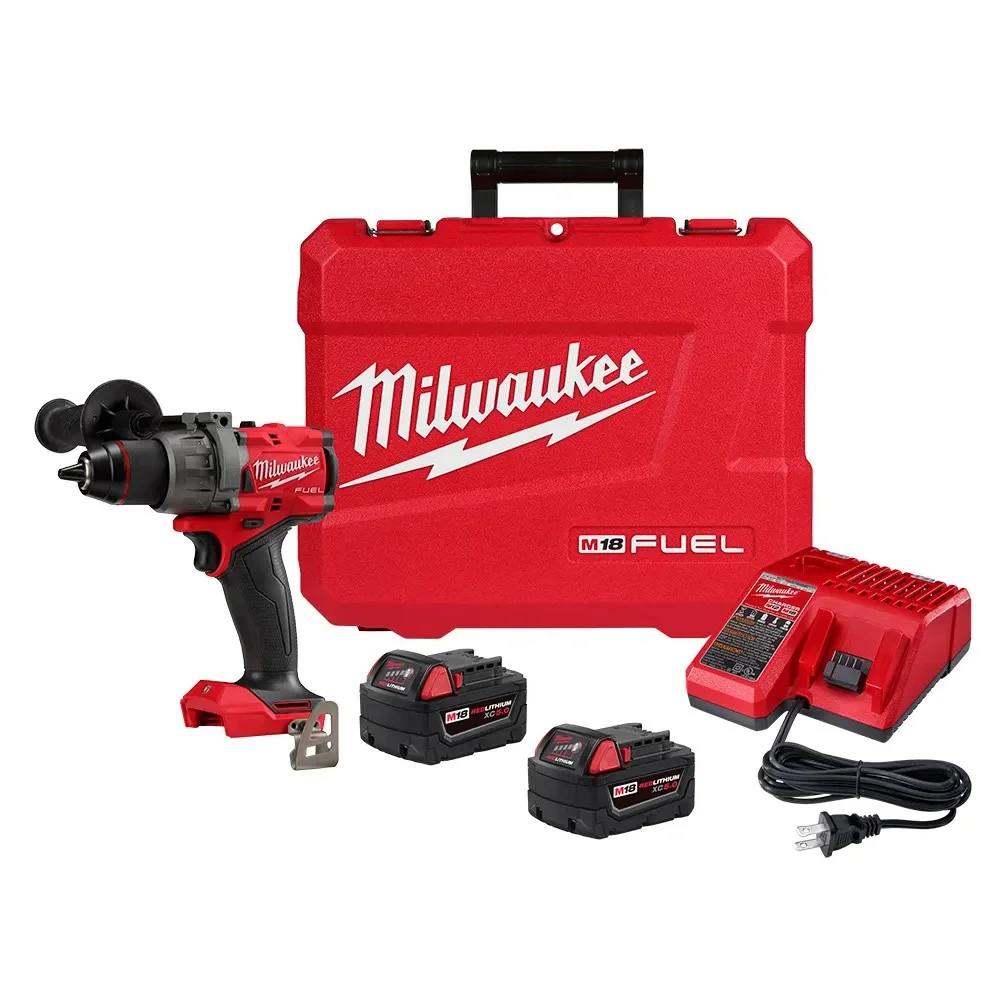 Parafusadeira Furadeira Impacto Bateria 18V Brushless com Maleta Carregador e 2 Baterias 5AH 1/2" 220V Milwaukee 2904-259