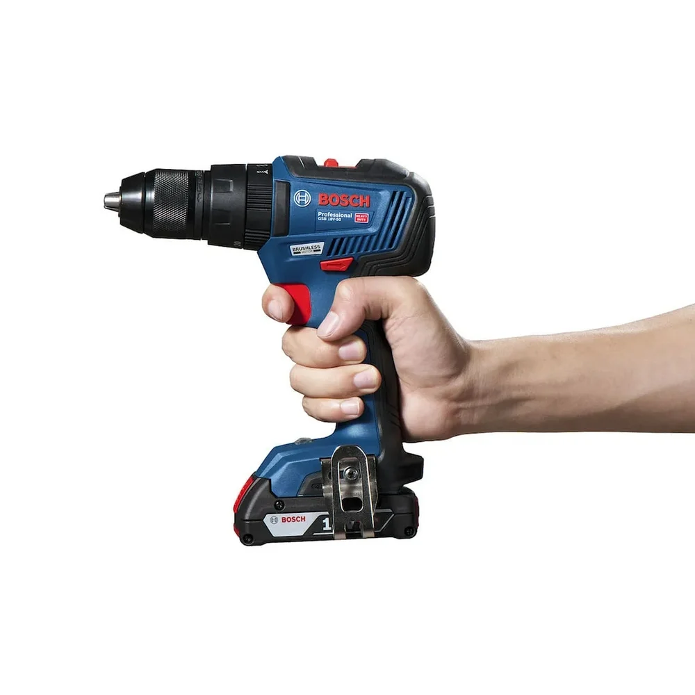 Parafusadeira Furadeira Impacto Bateria 18V Brushless com Maleta Carregador e 2 Baterias 5AH 1/2" Bivolt Bosch GSB 18V-65