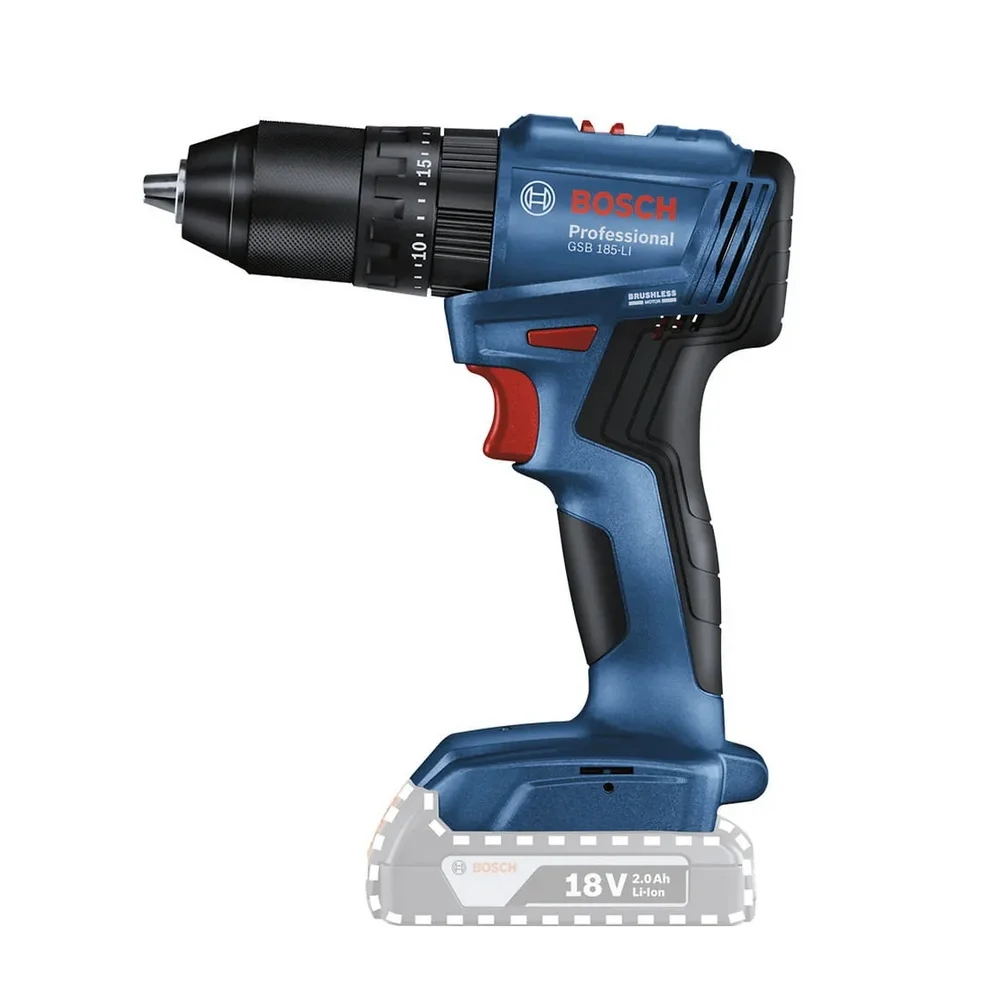Parafusadeira Furadeira Impacto Bateria 18V Brushless Sem Bateria e Carregador 1/2" Bosch GSB 185-LI