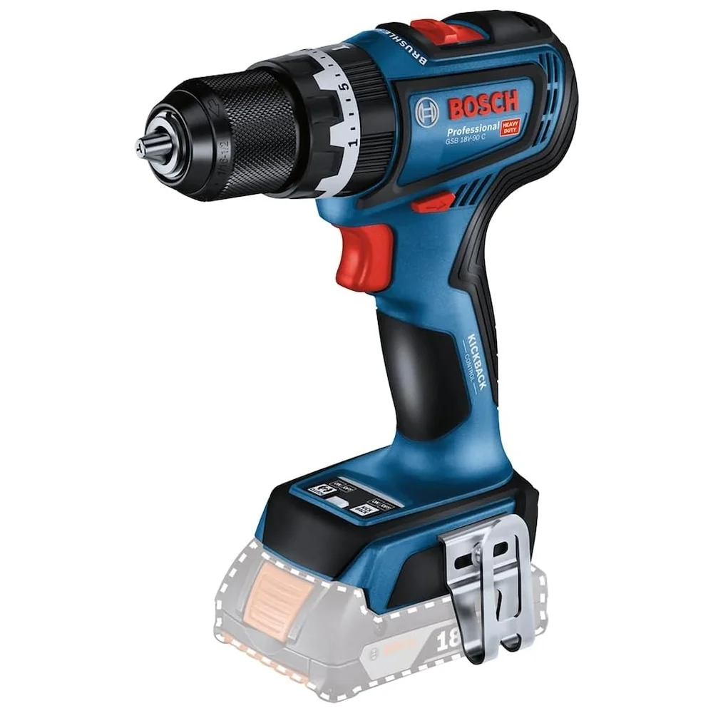 Parafusadeira Furadeira Impacto Bateria 18V Brushless Sem Carregador e Bateria 1/2" Bosch GSB 18V90C