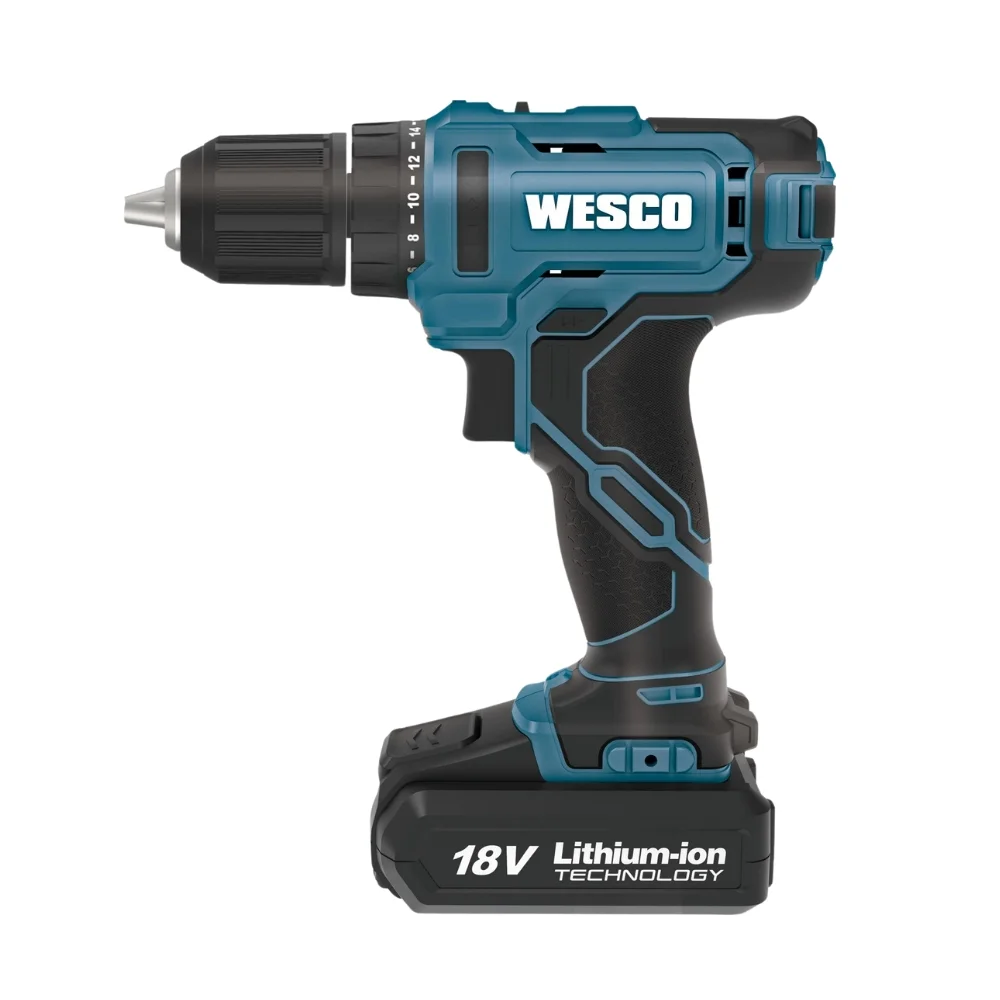 Parafusadeira Furadeira Impacto Bateria 18V Com Maleta Carregador e 2 Baterias 2AH 1/2" Bivolt Wesco WS2390K2