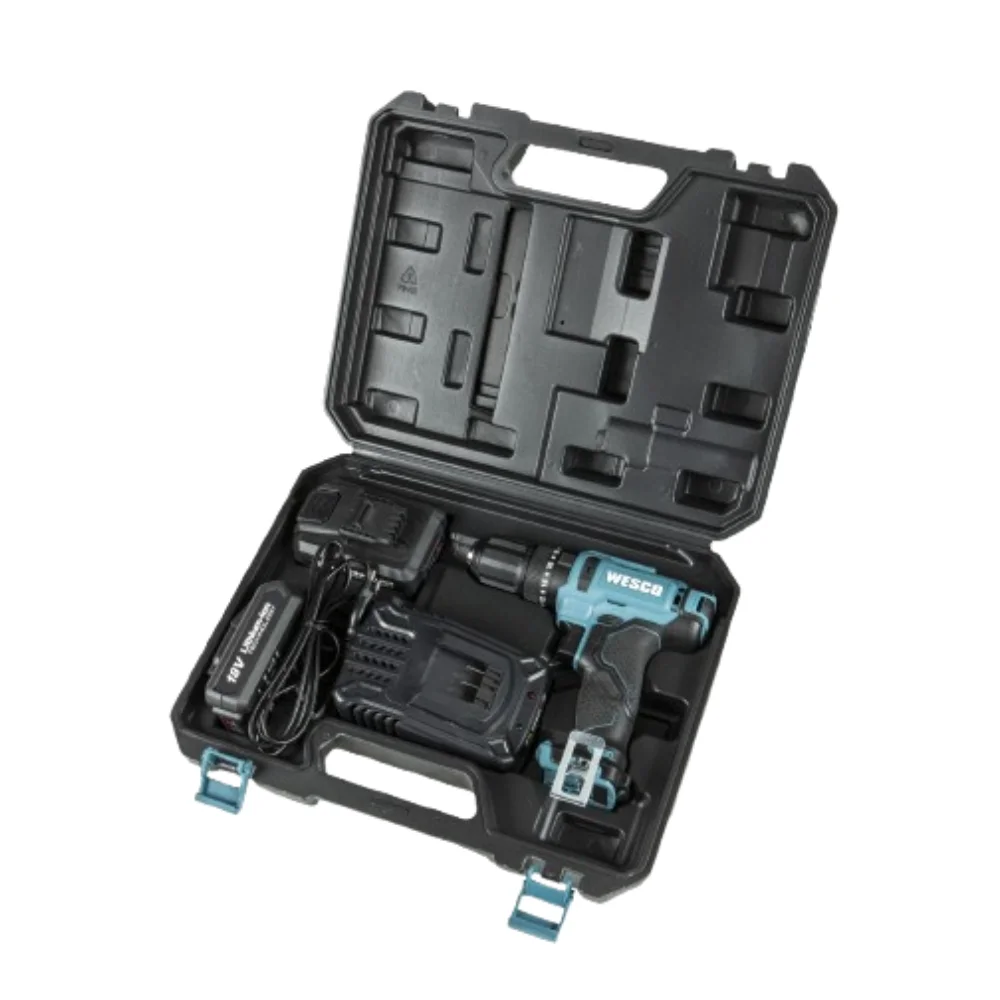 Parafusadeira Furadeira Impacto Bateria 18V Com Maleta Carregador e 2 Baterias 2AH 1/2" Bivolt Wesco WS2390K2