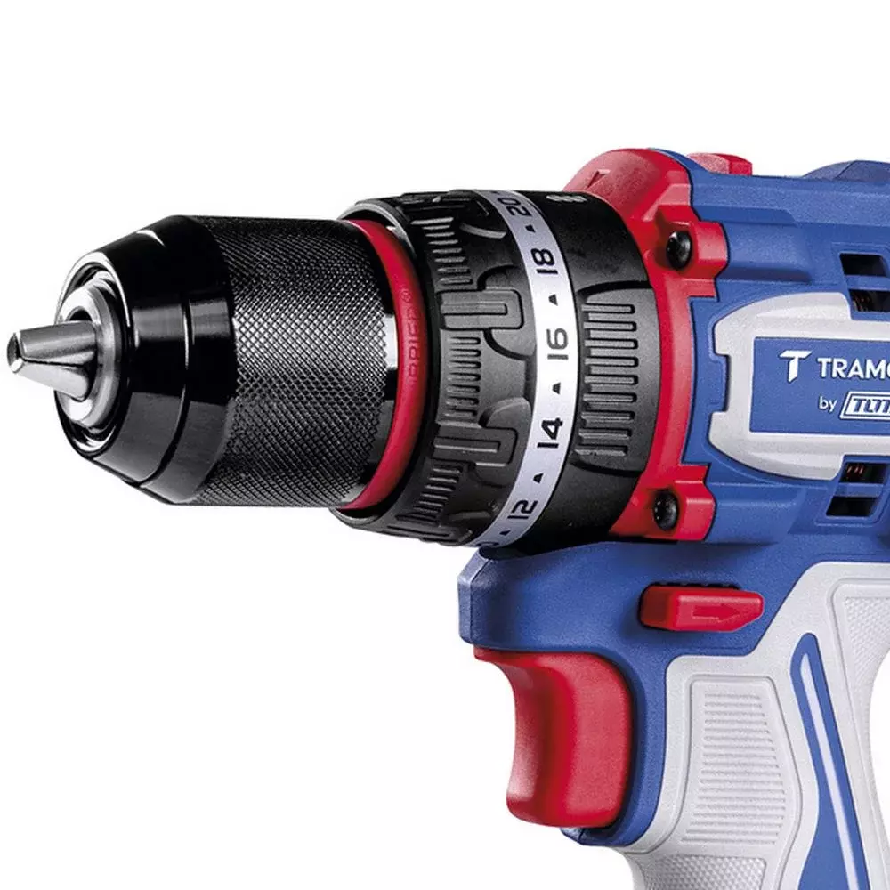 Parafusadeira Furadeira Impacto Bateria 20V Brushless Maleta Carregador e 2 Baterias 2AH 1/2" Bivolt Tramontina by Total 42301/124