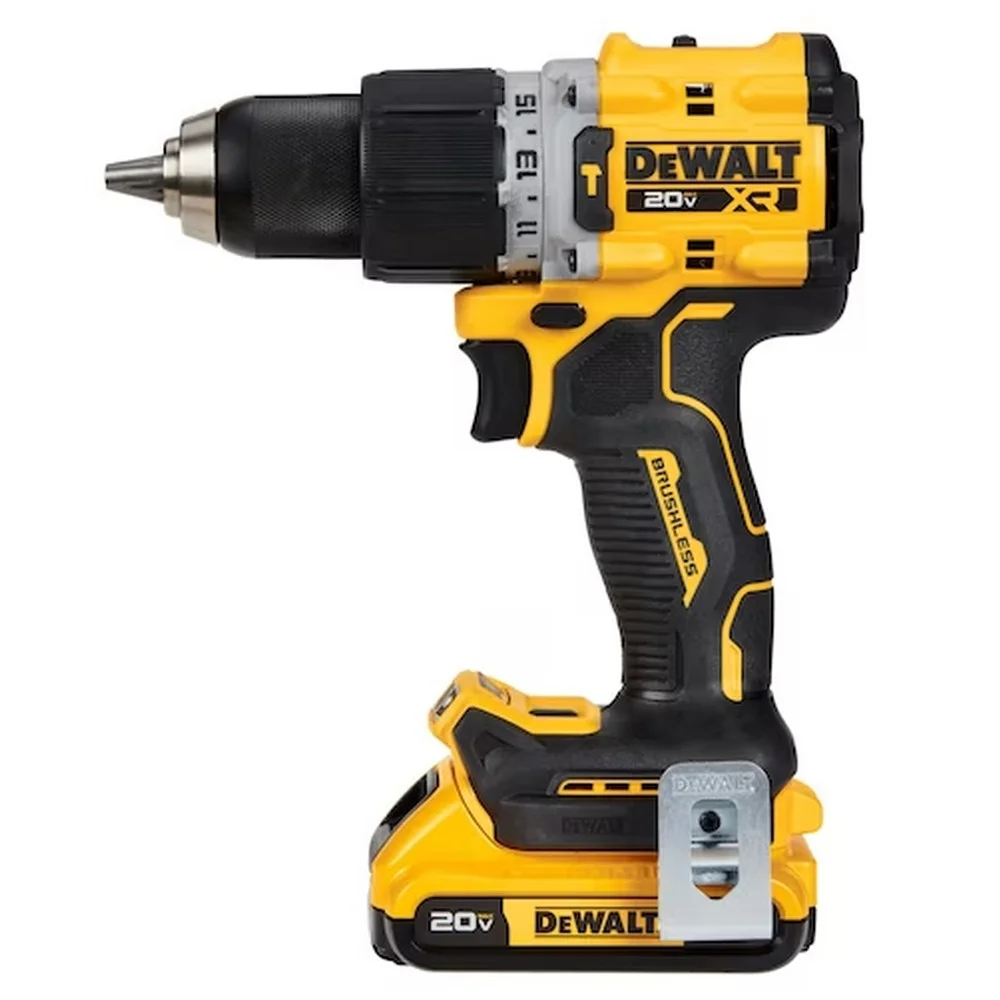 Parafusadeira Furadeira Impacto Bateria 20V Compacta Brushless Bolsa Carregador 2 Baterias 2AH 1/2" Bivolt Dewalt DCD805D2-BR