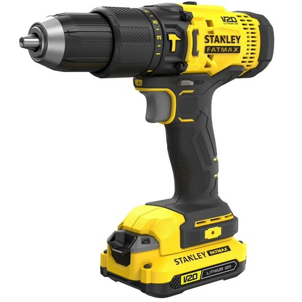 Parafusadeira Furadeira Impacto Bateria 20V Max Com Maleta Carregador e 1 Bateria 1,5AH 1/2" Bivolt Stanley SCD711C1K-BR